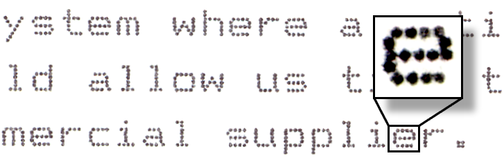 dot matrix printing example of how they work