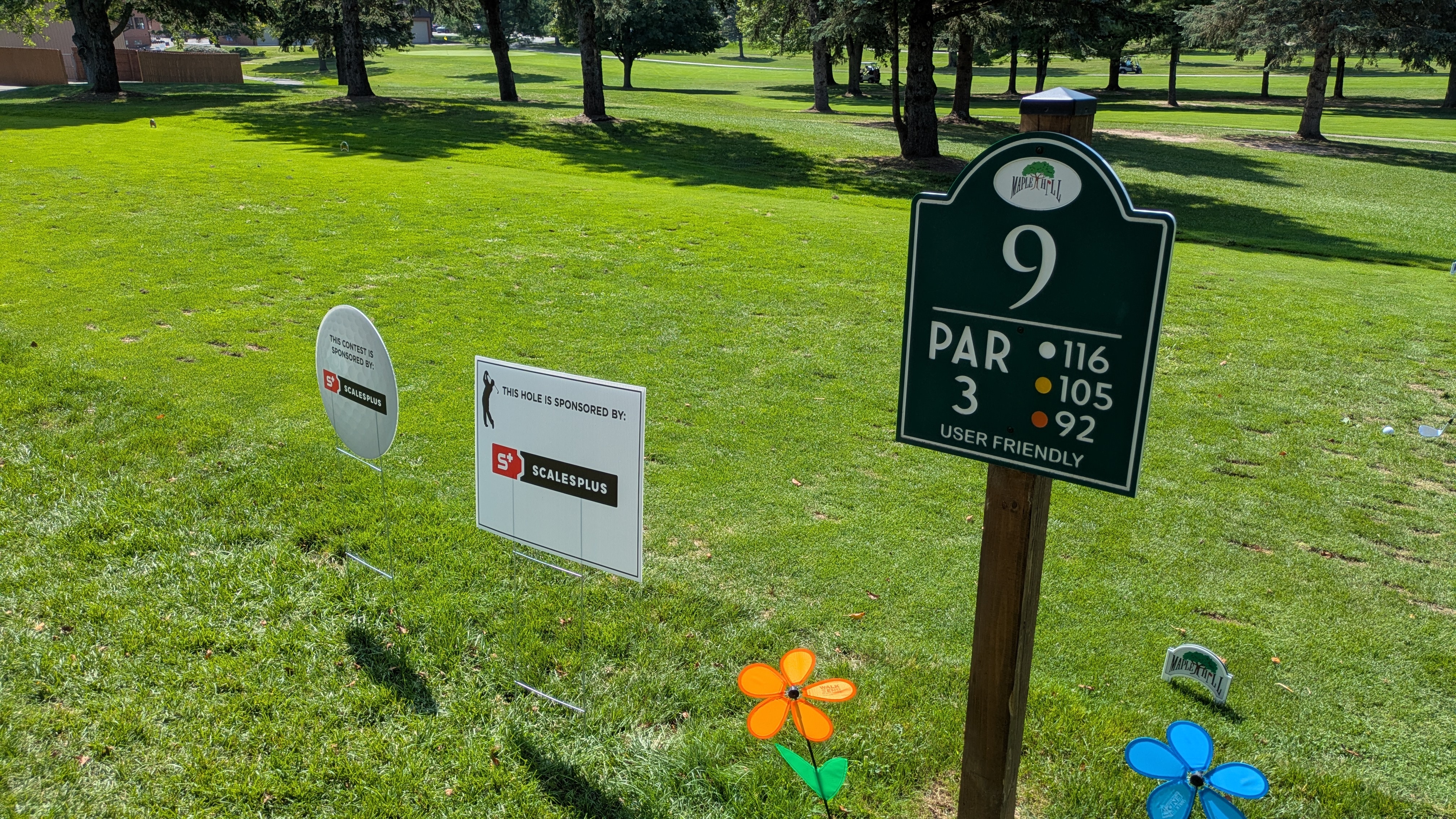 Scales Plus sponsor on hole nine